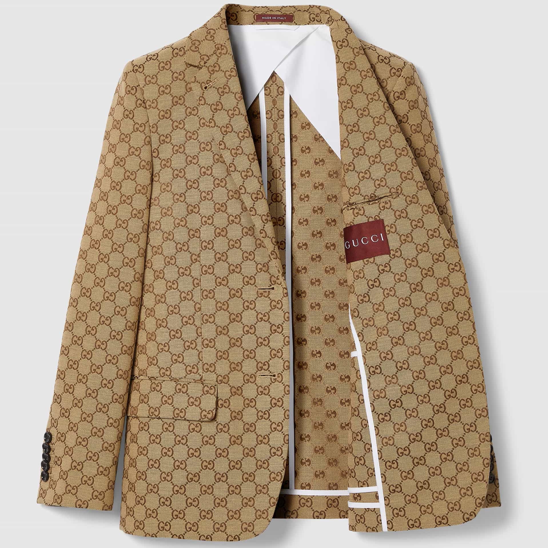 Áo khoác Vest Gucci GG Canvas Jacket Camel And Ebony Blazers For Women 5