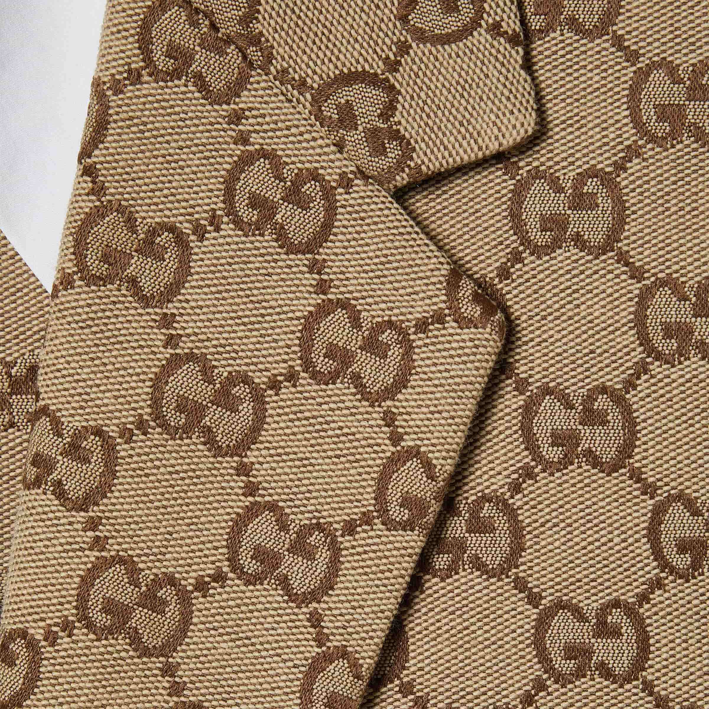Áo khoác Vest Gucci GG Canvas Jacket Camel And Ebony Blazers For Women 6