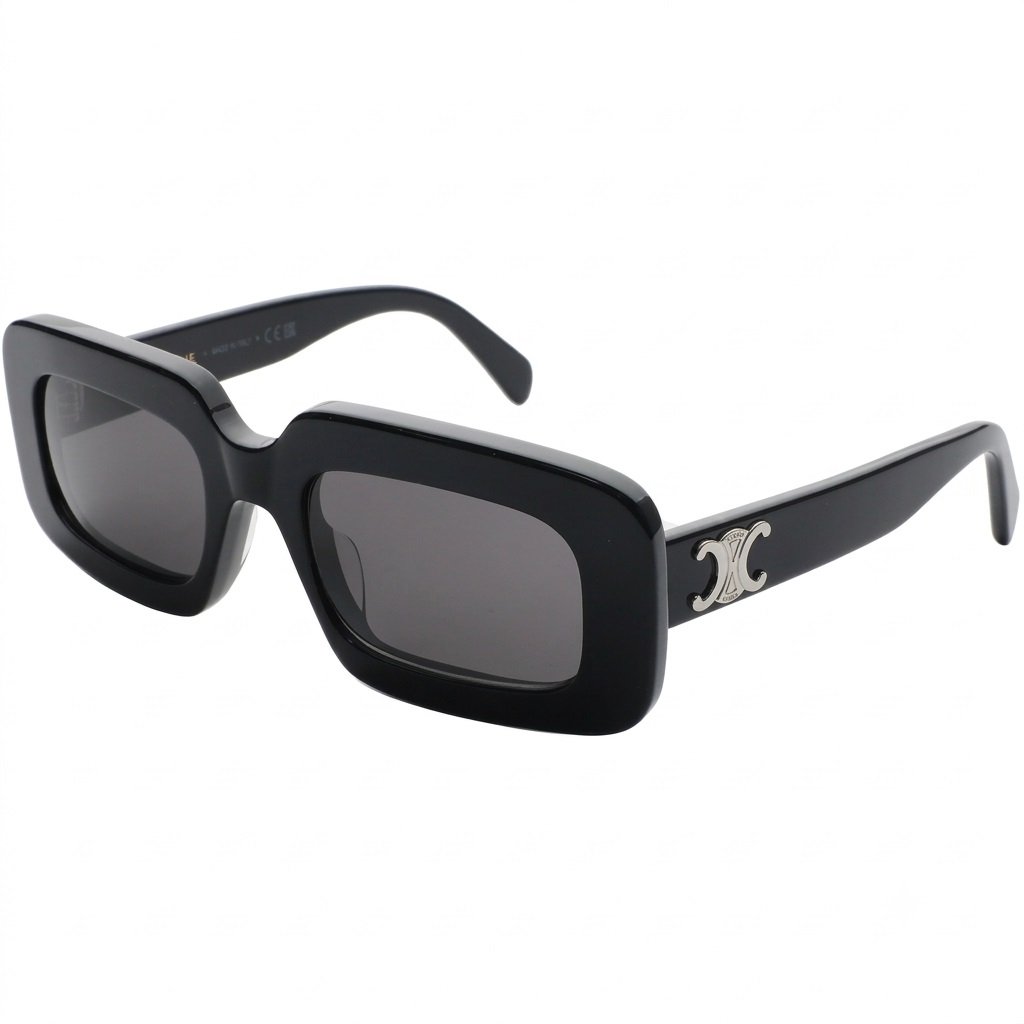 Kính Mát Celine Triomphe Oversized Rectangle Frame Acetate Sunglasses CL40313U 01A 10