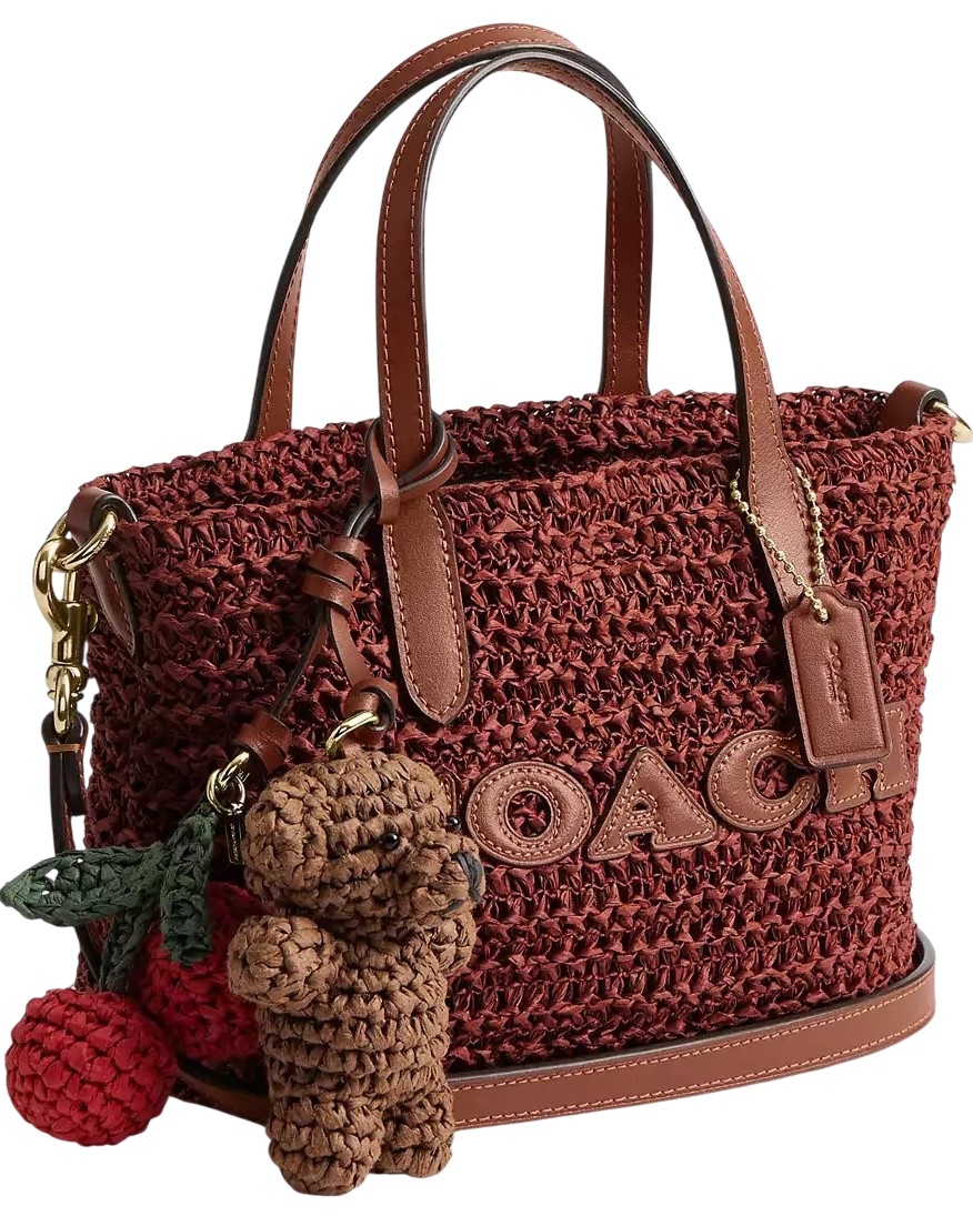 Túi Coach City Mini Tote Bag With Charms In Straw Russet CEU30 2