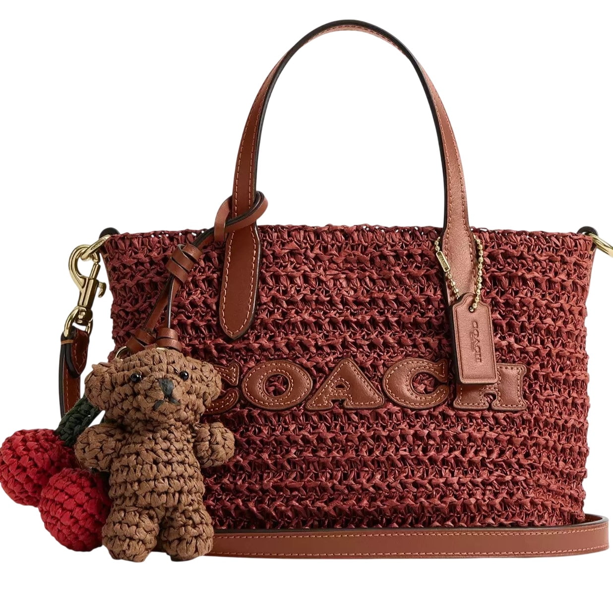 Túi Coach City Mini Tote Bag With Charms In Straw Russet CEU30 7