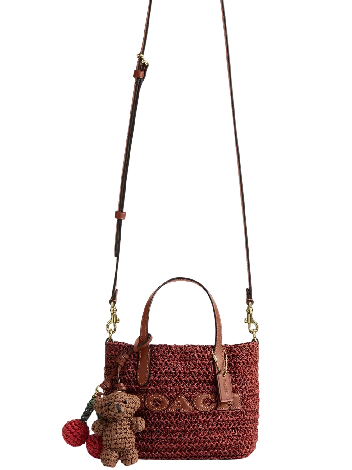 Túi Coach City Mini Tote Bag With Charms In Straw Russet CEU30 8