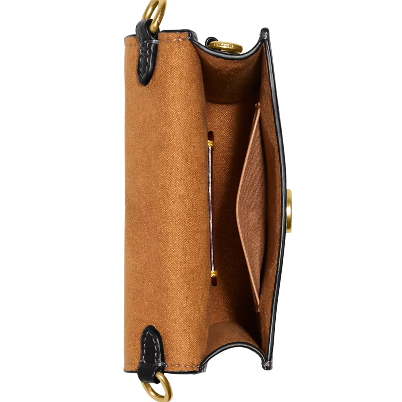 Túi đeo điện thoại Coach Phone Crossbody Brass Black CH815 4