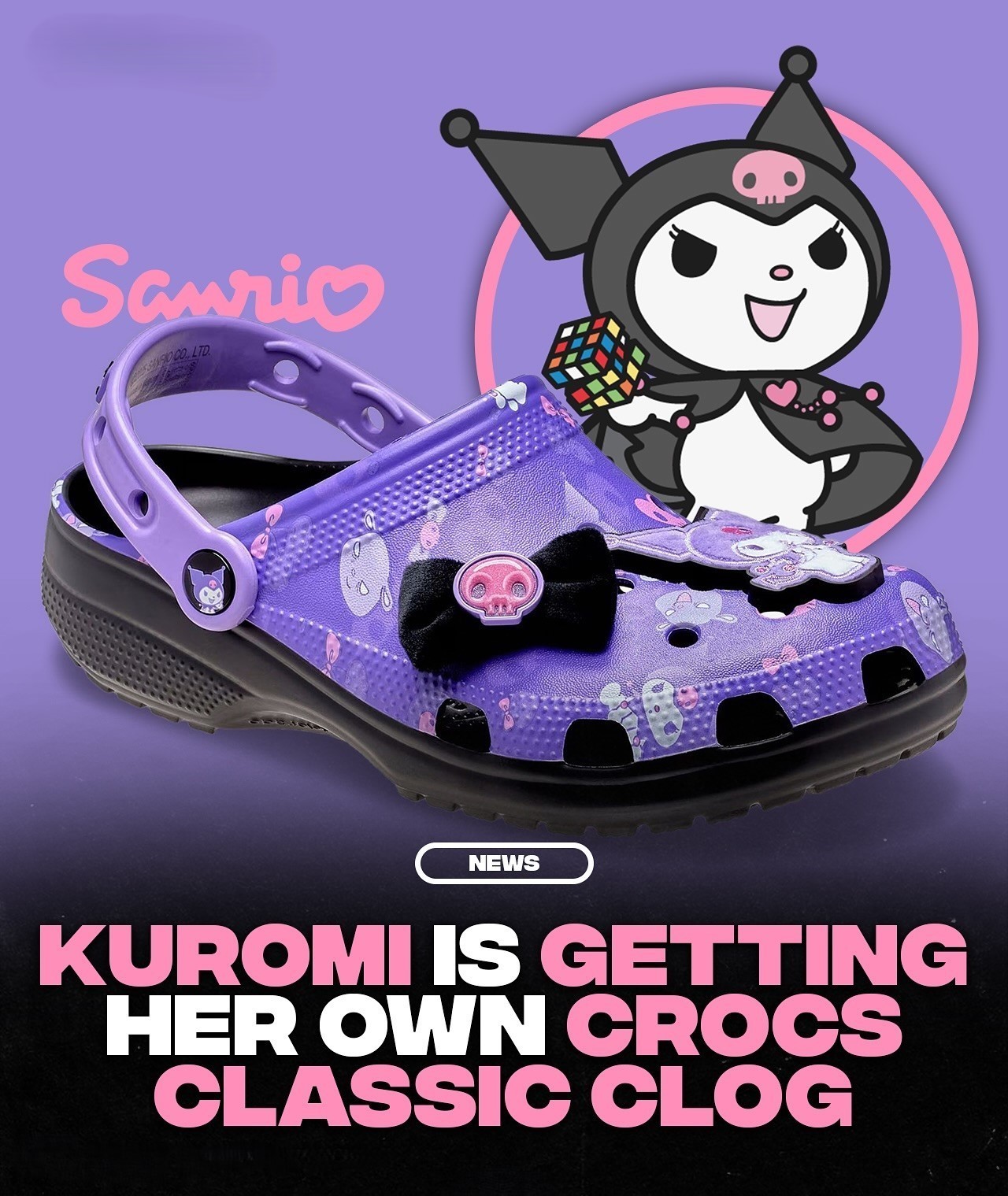Giày Crocs Classic Clog Kuromi Purple 211492-90H 2