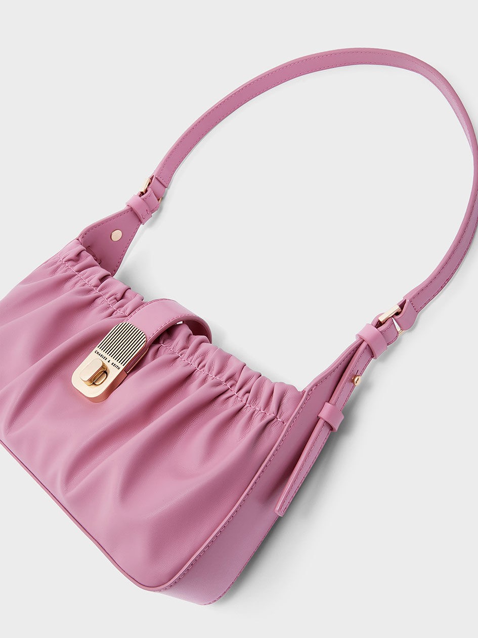 TÚI CHARLES & KEITH RUCHED TURN-LOCK SHOULDER BAG 5