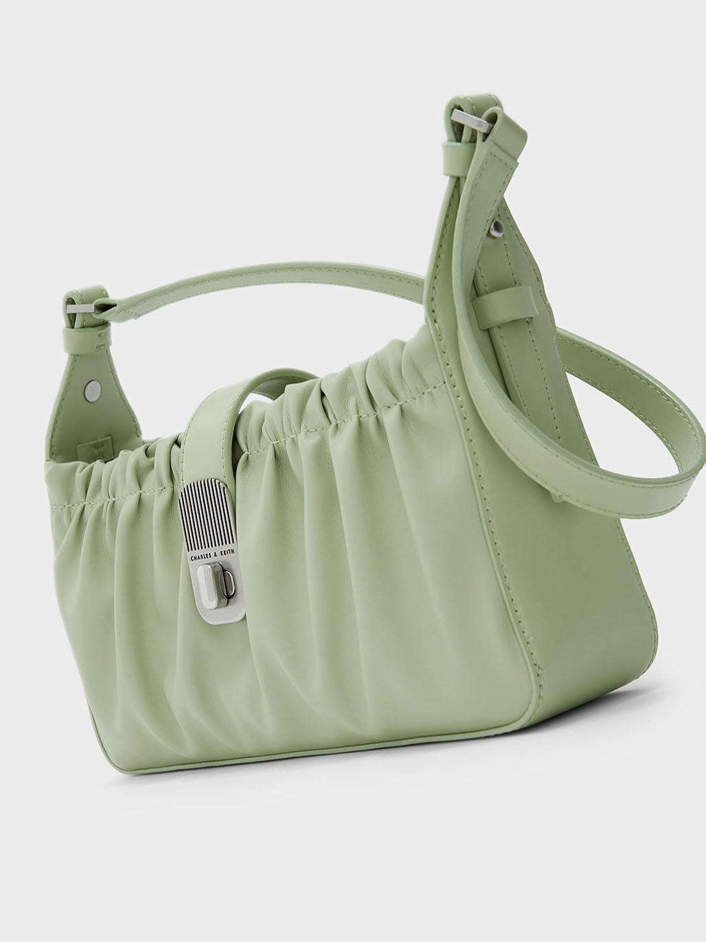 TÚI CHARLES & KEITH RUCHED TURN-LOCK SHOULDER BAG 36