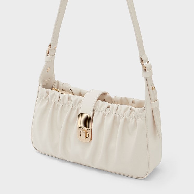 TÚI CHARLES & KEITH RUCHED TURN-LOCK SHOULDER BAG 24