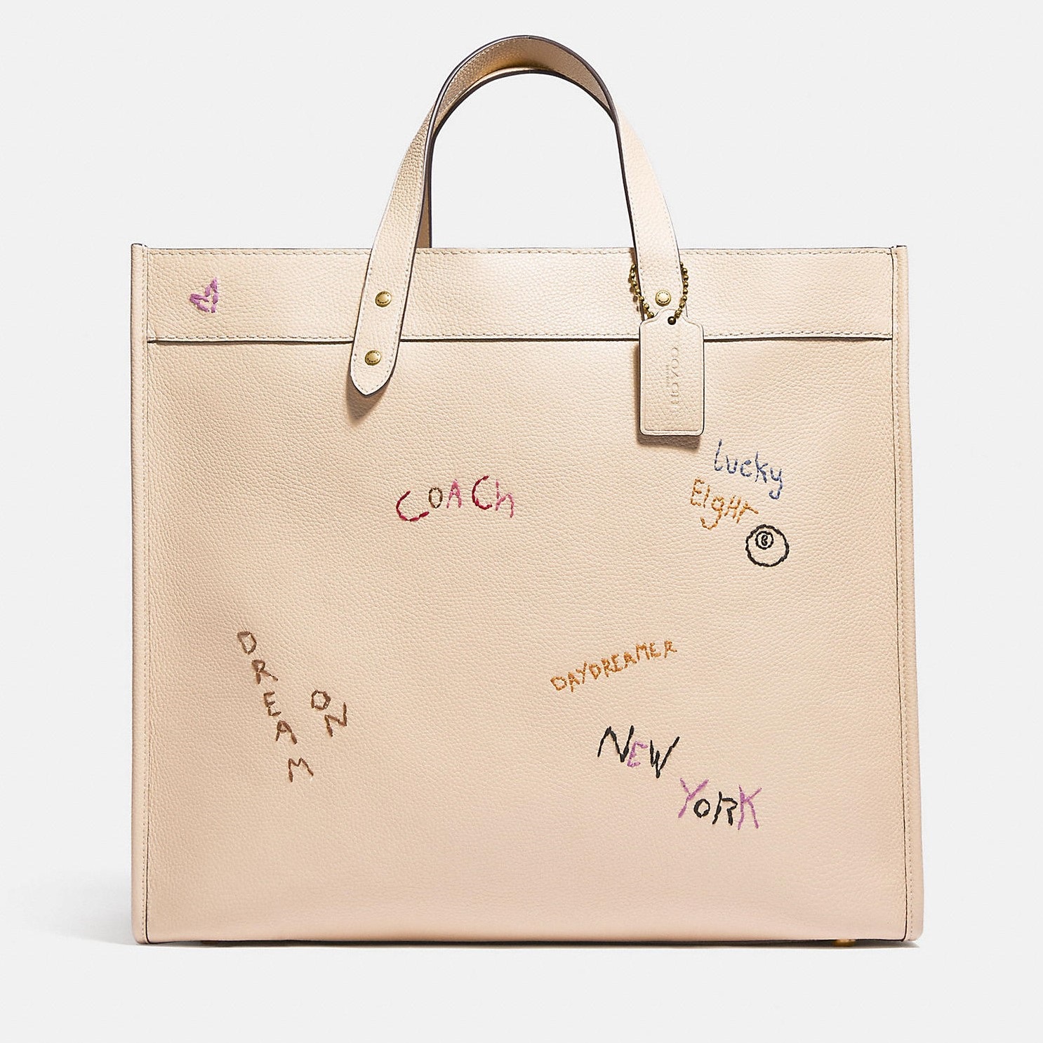TÚI COACH FIELD TOTE 40 WITH EMBROIDERY IN BRASS 1