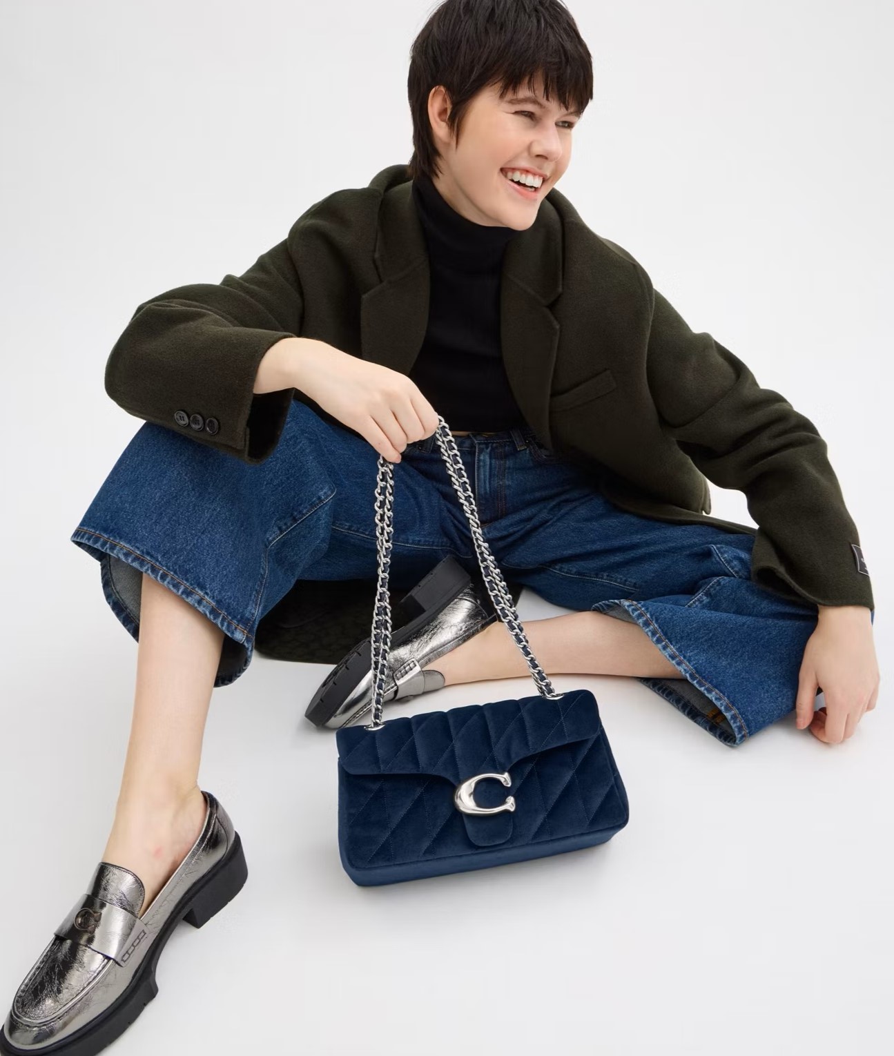 Túi Coach Tabby Shoulder Bag 26 With Quilting Blue CW607 5