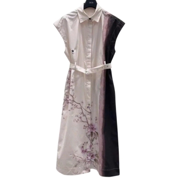 Đầm dài hoa tím nhỏ Dior 