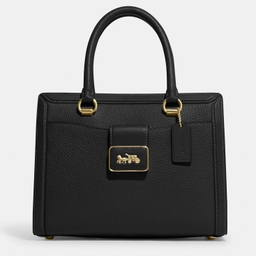 Túi Coach nữ Black Grace Carryall Refined Pebble Leather Bag CC141