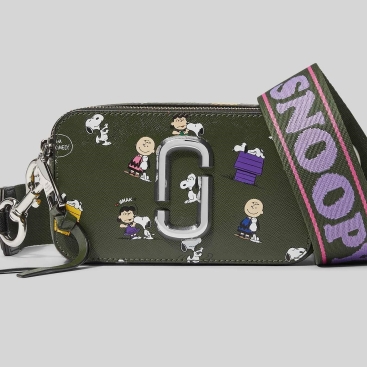 Túi xách nữ Marc Jacobs Snoopy Snapshot X Peanuts Crossbody Camera bag màu xanh chính hãng