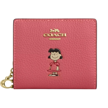 Ví Coach X Peanuts Snap Wallet With Lucy Bright Coral Multi CBN89