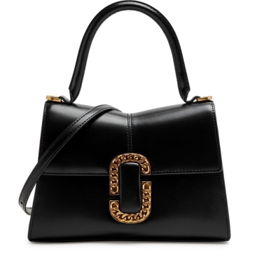 Túi xách nữ Marc Jacobs có quai màu đen The St Marc Black Leather Top Handle Bag