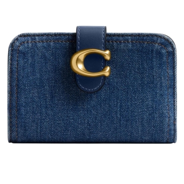 Ví Coach Tabby Wallet Denim and Refined Calf Leather Deep Blue