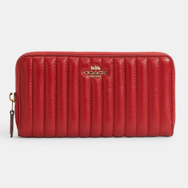 Ví dài Coach Accordion Zip With linear Quilting 