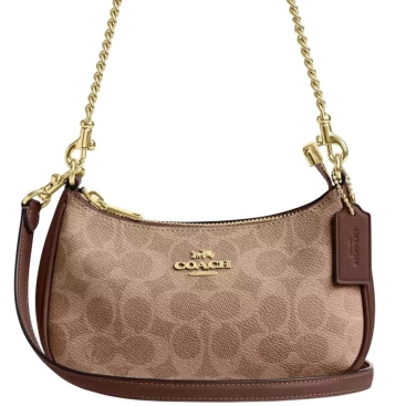 Túi Coach Teri Mini Crossbody Bag In Signature Canvas Brown CW323