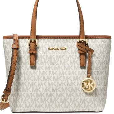Túi Michael Kors Jet Set Travel Extra-Small Logo Top-Zip Tote Bag Vanilla 35T9GTVT0B
