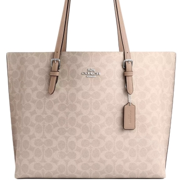 Túi Coach nữ Mollie Tote Bag In Signature Canvas Silver Sand CV967