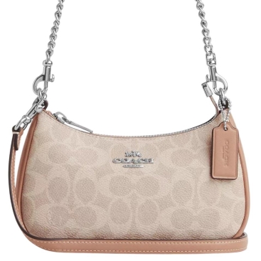 Túi Coach Teri Mini Crossbody Bag In Signature Canvas Silver CW323