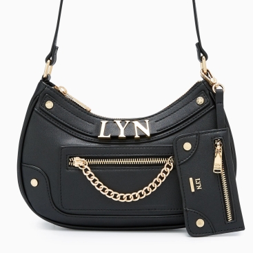 Túi đeo vai nữ LYN Black Chella M Shoulder Bag