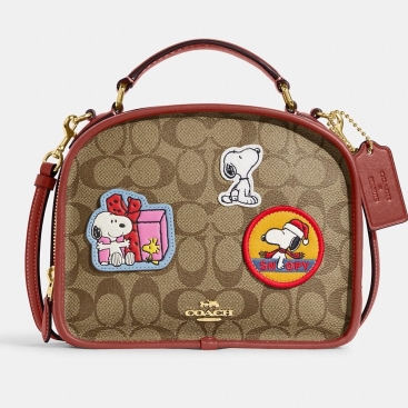 Túi xách nữ Coach X Peanuts Lunch Pail Snoopy In Signature Canvas With Patches CE847