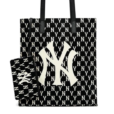 Túi MLB NY Monogram Tote Bag New York Yankees Black 3AORL011N-50BKS