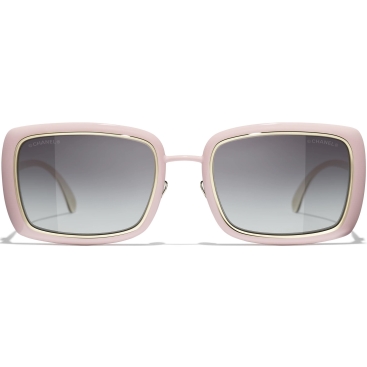 Kính mát Chanel Rectangle Sunglasses Metal Pale Pink 9576B