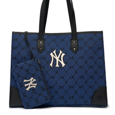 Túi MLB NY Mono Diamond Jacquard Tote Bag New York Yankees D.Blue 3AORL021N-50BLD