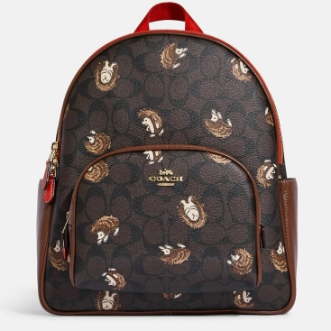 Balo nữ Coach Court Backpack In Signature Canvas With Hedgehog Print