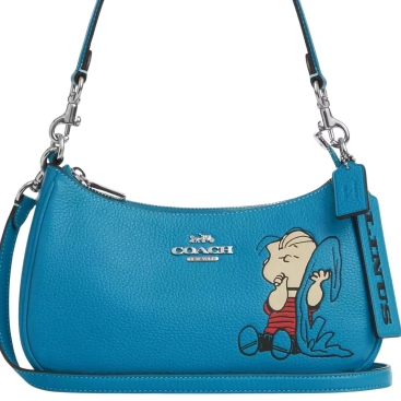 Túi Coach X Peanuts Teri Shoulder Bag With Linus Parrot Blue Multi CBM31