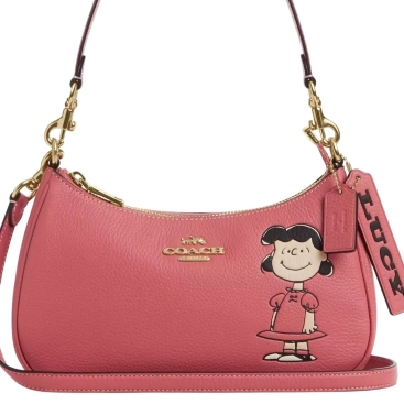 Túi Coach X Peanuts Teri Shoulder Bag With Lucy Bright Coral Multi CBM32