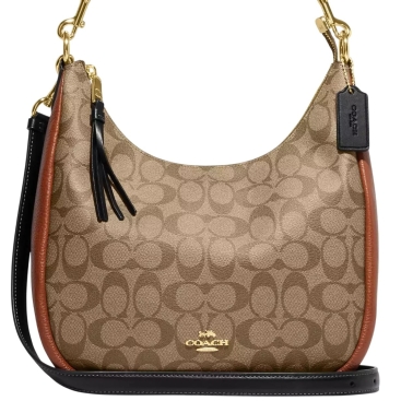 Túi Coach Jules Hobo Bag in Signature Color Block Canvas Khaki Multicolor CF350