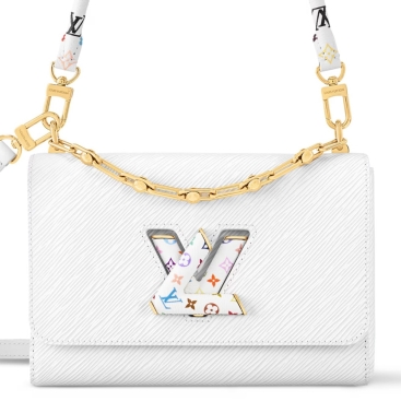 Túi Louis Vuitton LV x TM Twist MM Slim White