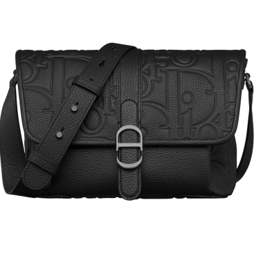 Túi Medium Dior Daily Messenger Bag with Flap Black Dior Gravity Leather and Black Grained Calfskin