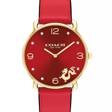 Đồng hồ nữ Coach Elliot Red Leather Analog Women Watch CO-14504249