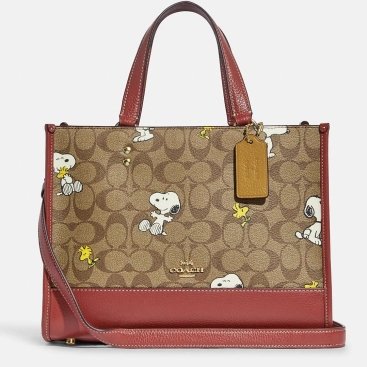 Túi xách nữ Coach X Peanuts Dempsey Carryall In Signature Canvas With Snoopy Woodstock Print