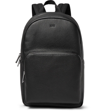 Balo nam Hugo Boss Crosstown Full-grain Leather Backpack In Black