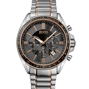 Đồng hồ Nam Hugo Boss Chronograph Two Tone Steel Bracelet Strap Driver Sport Watch