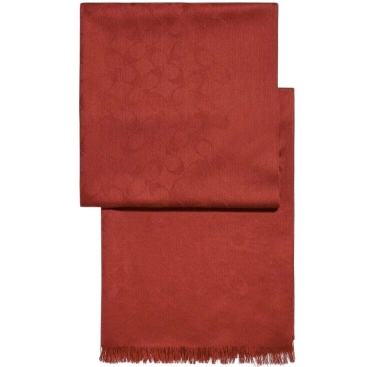 Khăn choàng Coach Fringe Scarf Signature C Logo Wrap True Red F76394