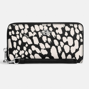Ví Coach nữ Long Zip Around Wallet With Spotted Animal Print