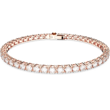 Vòng tay Swarovski Matrix Tennis Bracelet Round Cut Rose Gold-tone Plated 5657661