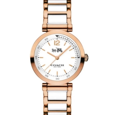 Đồng hồ Coach nữ Rose Gold White Ceramic Ladies Bracelet Watch 14502463