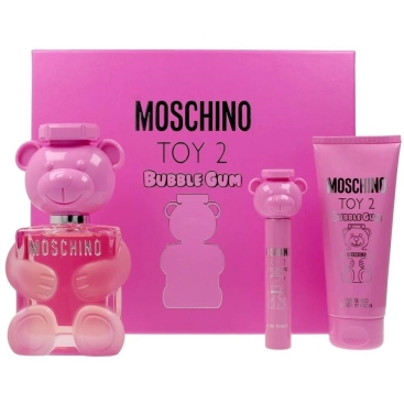 Set nước hoa nữ 3 món Moschino Toy 2 Bubble Gum gấu hồng