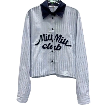 Áo tay dài cổ bẻ Miu Miu