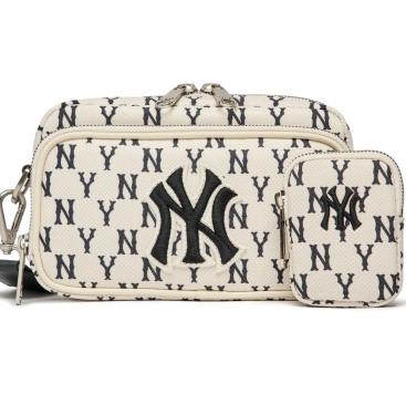 Túi Đeo Vai MLB NY Mini Classic Monogram Crossbody Bag New York Yankees D.Cream 3ACRS012N-50CRD Màu Trắng Kem