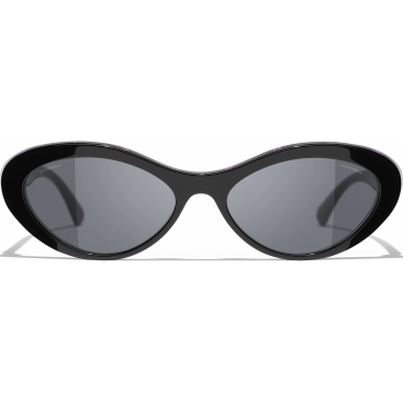 Kính Chanel Oval Black Pink Acetate Sunglasses 5416