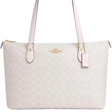 Túi Tote Nữ Coach Gallery Tote Bag In Signature Canvas Glacier White CW381