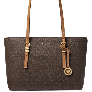 Túi Michael Kors Quinn Medium Signature Logo and Leather Tote Bag Brown