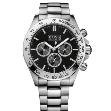 Đồng hồ Nam Hugo Boss Ikon Black Dial Silver Bracelet Chronograph Watch 1512965